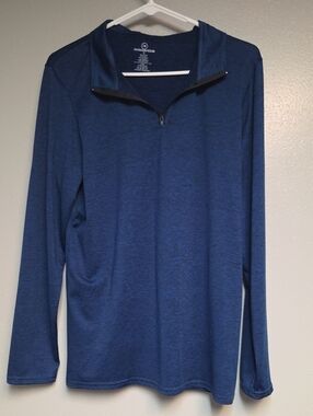 Real Essentials Men's Navy Blue Quarter-Zip Pullover